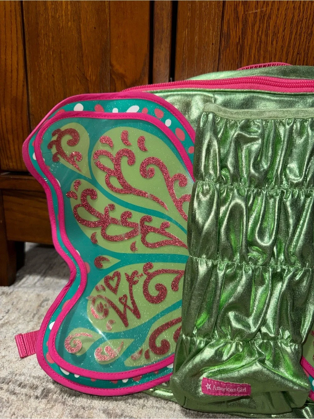 American Girl Wellie Wishers Butterfly backpack (can carry doll)